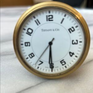 Tiffany & Co. Gold and White Elegant Wall Clock